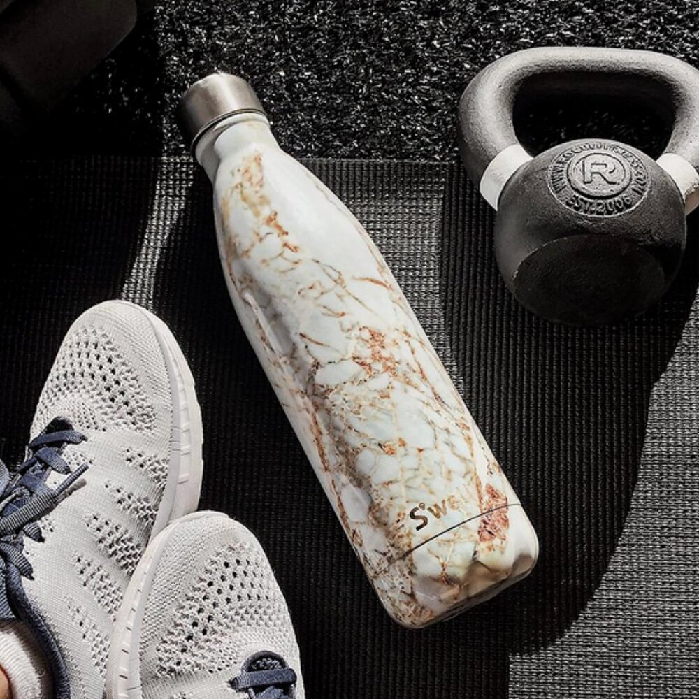 S'WELL Stainless Steel Water Bottle 750ml Hot/Cold in Calacatta Gold Brand New - Picture 5 of 8